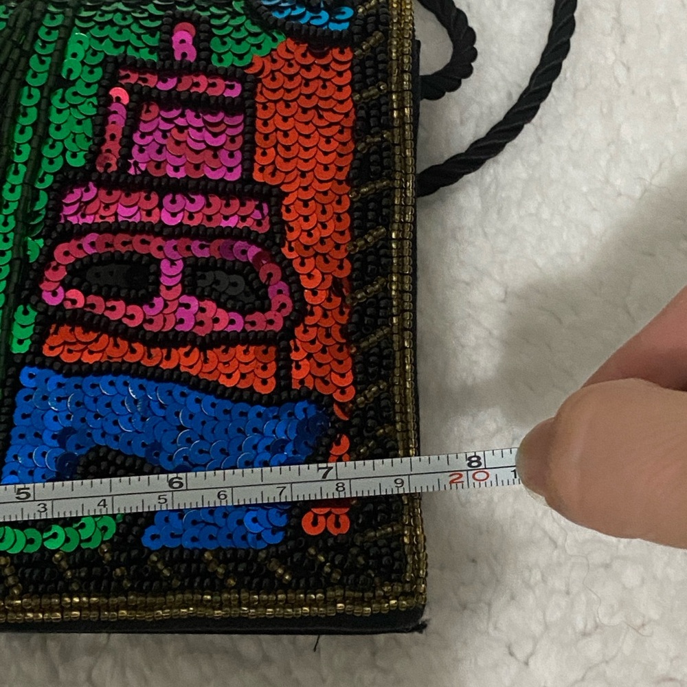 Funky Retro Colorful Sequin Crossbody Bag 1980s ‘s Vintage Beaded Purse - Picture 2 of 11